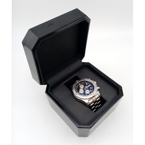 361 - A BREITLING 1884 CHRONOMETER IN STAINLESS STEEL IN ORIGINAL BOX AND PAPERS, AUTOMATIC WITH SPARE LIN... 