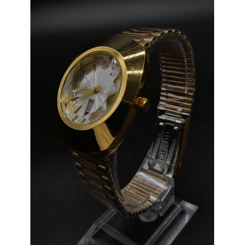 A gents RADO DIASTAR automatic gold plated watch in original