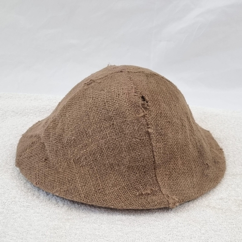 WW1 British Brodie Helmet with liner and hessian cover