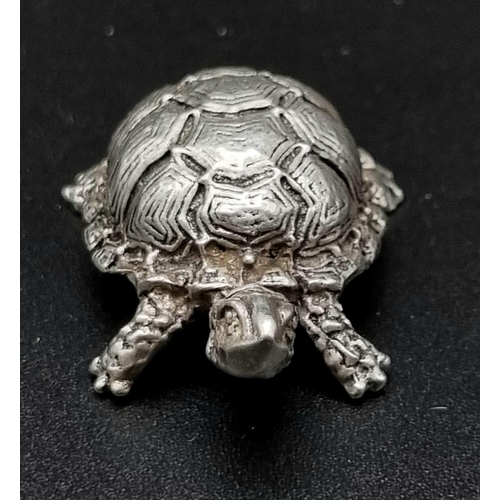 44 - A Rare European Antique silver Tortoise /snuff Pill Box
C.1920
14 grams 
3cm long