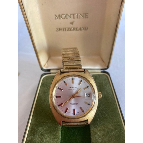 63 - Vintage Gentlemans 1950/60’s MONTINE AUTOMATIC wristwatch. Stunning day date model having sweeping s... 