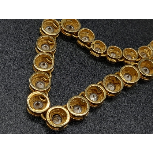 4 - 18k yellow gold collar necklace with graduated diamonds, 3ct of diamonds, approx. 42cm in length, to... 