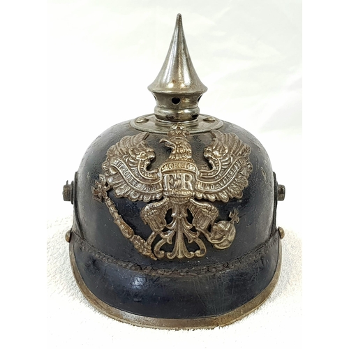 19 - WW1 Imperial German – Prussian Mle 1915 Pickelhaube with steel furnishings.