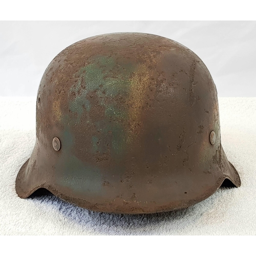 68 - Semi Relic German M42 Helmet with Normandy Camouflage.