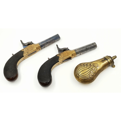 3 - A pair of 80 bore percussion boxlock pocket pistols, made in 19th century by Bentley of famous Bentl... 