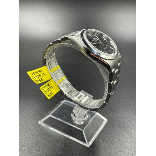 1 - Rolex Oyster Perpetual Air-King Precision watch with black face and white metal strap, 2008 
Comes w... 