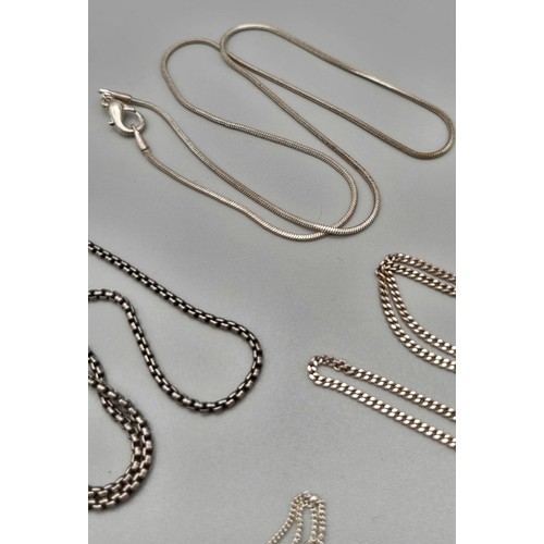 1199 - Four Sterling Silver Link Necklaces. 1 x36cm. 3 x44cm. 18g total weight.