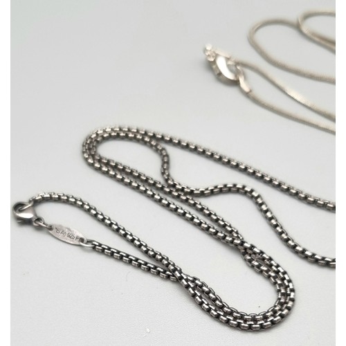 1199 - Four Sterling Silver Link Necklaces. 1 x36cm. 3 x44cm. 18g total weight.