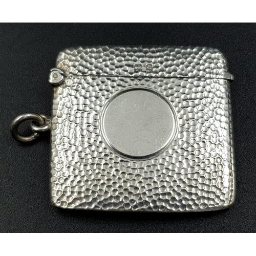 53 - An Antique Silver Vesta Case. Hallmarks for Birmingham 1904. Makers mark of Cornelius Desorneaux and... 