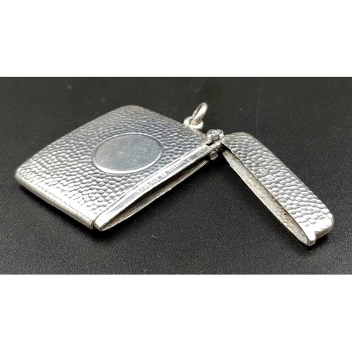 53 - An Antique Silver Vesta Case. Hallmarks for Birmingham 1904. Makers mark of Cornelius Desorneaux and... 