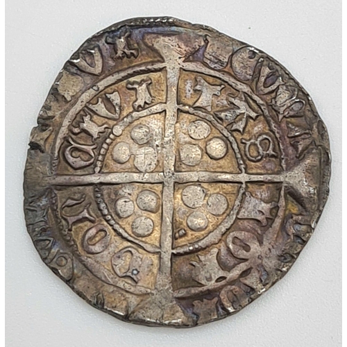 80 - An Ancient Henry VI Silver Hammered Groat Coin. 1445 -54. Please see photos for conditions. A/F. 3.8... 