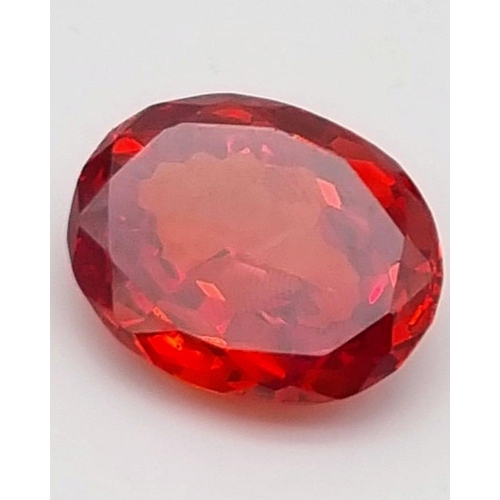 210 - An amazing, large (88.9 carats) natural zircon in vivid orange hues. Oval cut, not colour enhanced, ... 