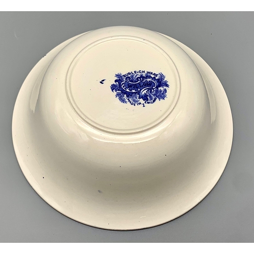 987 - AN EARLY 1900'S BURLEIGH WARE BOWL WITH THE WILLOW PATTERN.  21cms DIAMETER