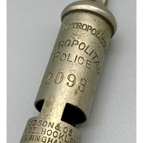 989 - A Vintage Hudson Met Police Whistle.