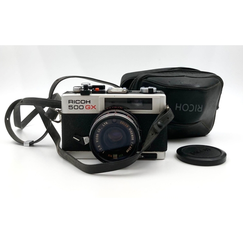 463 - 4 VINTAGE CAMERAS TO INCLUDE A NIKON ZOOM 310, A RICOH 500GX , A BRAUN SUPER PAXETTE AND ANOTHER RIC... 