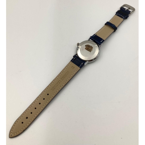 180 - A Rare Vintage Enicar Gents Mechanical Watch. Leather strap. Stainless steel case - 35mm. Two-tone d... 