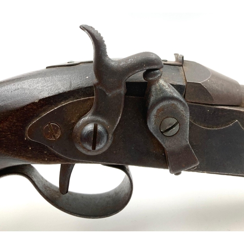 392 - An Repro Mid 18th Century Dualling Pistol. Dry cock action. 37cm long.