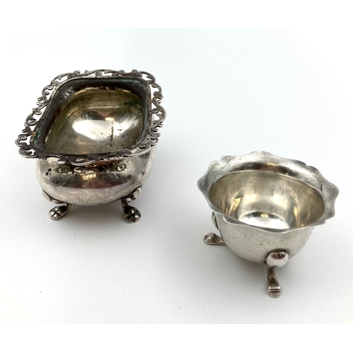 495 - Two Antique Small Silver Bowls. Hallmarks for Birmingham and Sheffield. The smaller has a makers mar... 