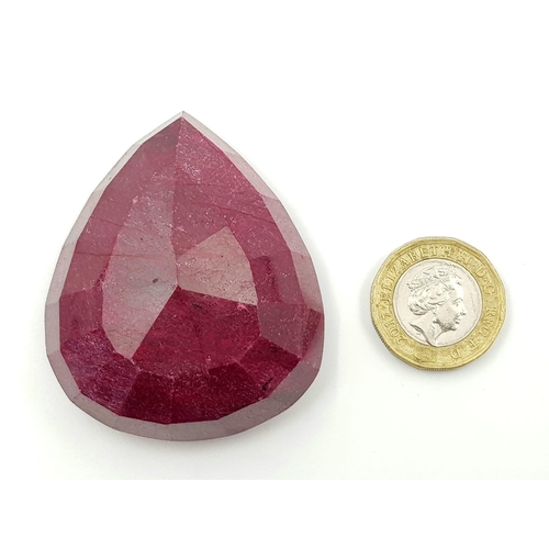 328 - 581.25 Ct Ruby, Pear Shape, GLI Certified