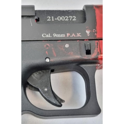 448 - A Blank Firing Glock Pistol by Aksa Arms. 9mm calibre. No - 21-00272 cased. Please note limitations ... 