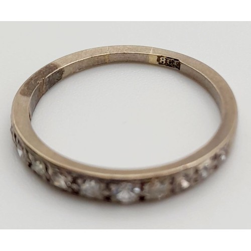 468 - A Vintage 18K White Gold Diamond Set Half-Eternity Ring. 0.30ct. Size O. 2.5g