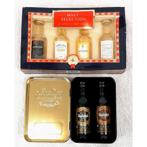 204 - A SELECTION OF 6 FINE HIGHLAND WHISKEY MINATURES TO INCLUDE A GLENFIDDICH SPEACIAL RESERVE AND A SOL... 