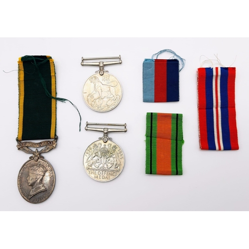 405 - 3 WWII SERVICE MEDALS WITH ORIGINAL BOX AND PAPERS TO INCLUDE THE DEFENCE MEDAL AND THE 1939 - 1945 ... 