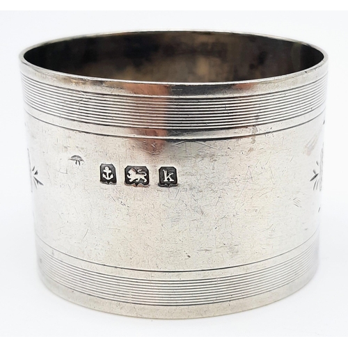 478 - 5 VINTAGE SILVER NAPKIN RINGS. 144.4gms