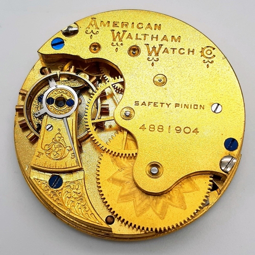 539 - A W.W. Co Waltham Watch Movement and Dial. As found.