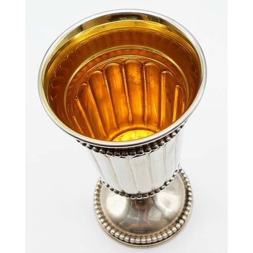 580 - A Silver Kiddush Cup. Gilded interior. 14cm. 115.4g