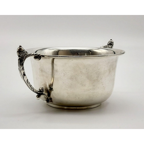 351 - An Antique Silver Double-Handled Cup. Hallmarks for Birmingham 1920. 6cm tall. 10.5cm diameter. 137g... 