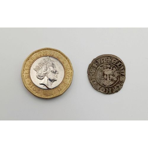 433 - An Edward I Silver Hammered Penny Coin. 1272 - 1307.
1.33g. Please see photos for conditions. A/F.