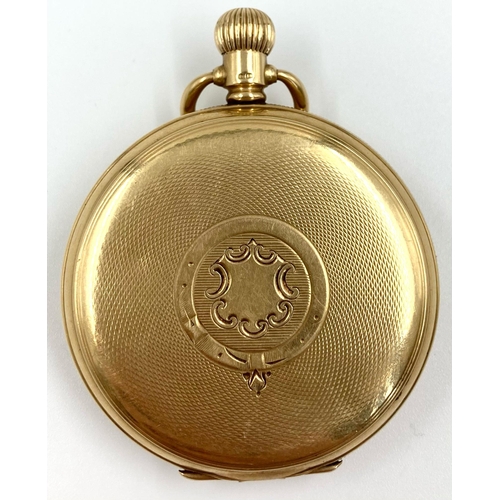 65 - A Wonderful Antique 18K Gold Waltham Full Hunter Pocket Watch. Dennison 18k gold case. Sub second di... 