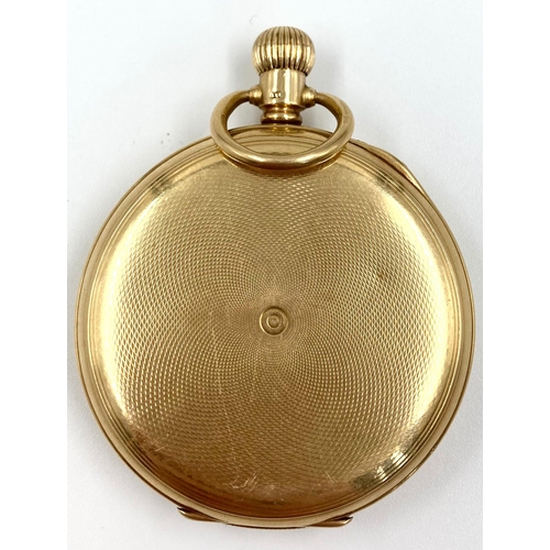 65 - A Wonderful Antique 18K Gold Waltham Full Hunter Pocket Watch. Dennison 18k gold case. Sub second di... 