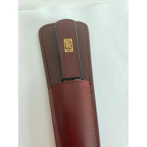 77 - Extremely rare vintage Rolls-Royce letter opener having burgundy leather handle and gold coloured bl... 