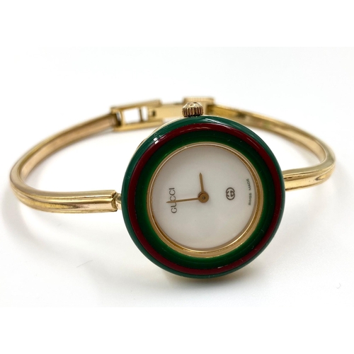 329 - Gucci Retro Vintage GP Bangle Watch with 9 different Bezel Options Quartz