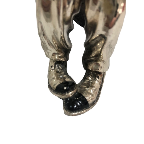 299 - A huge solid silver and enamel figurine of a Clown with Guitar and balloons, by Vittorio Angini.

Ma... 