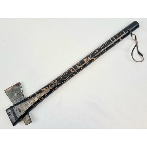 501 - Vintage Wood and Iron Tribal Axe 56cm length Hand Crafted and Detailed