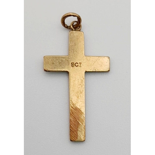 547 - 9K Yellow Gold Cross 1.1g