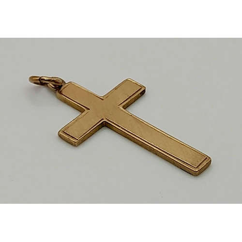 547 - 9K Yellow Gold Cross 1.1g