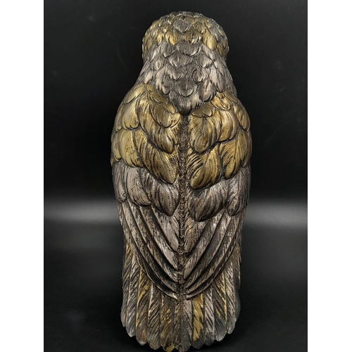 505 - A stunning early 20th century very large sterling silver German owl statue figure c.1920
height : 27... 