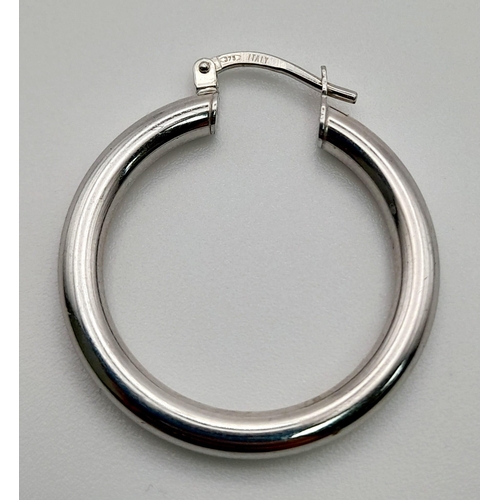 336 - 9K White Gold Hoop Earrings 2.8g