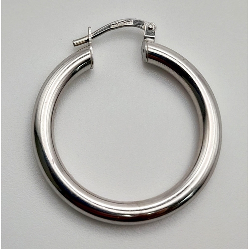 336 - 9K White Gold Hoop Earrings 2.8g