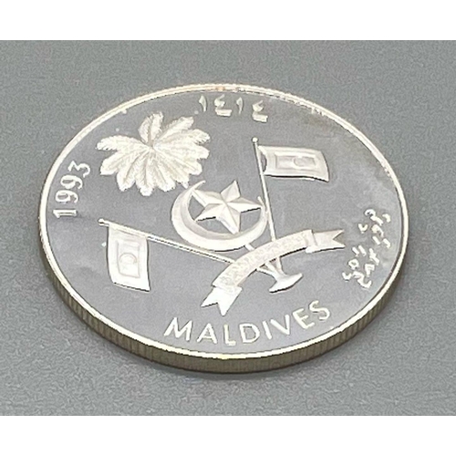 508 - Silver Proof 1993 Cutty Sark 100 Rufitaa Maldives Coin