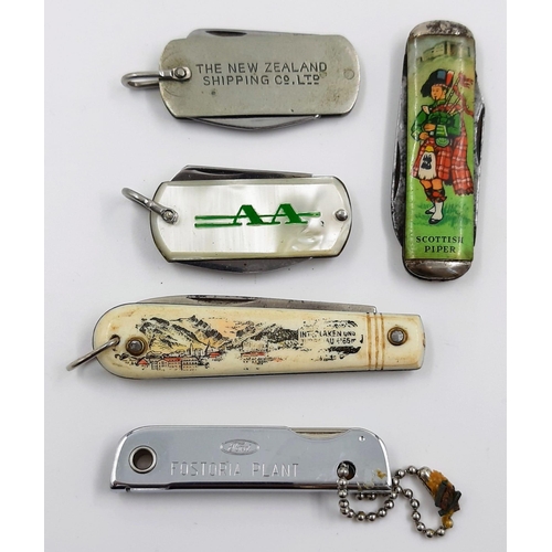 529 - 10 Vintage Commemorative Penknives including Mercedes, Ford, Federal Steam Navigation Co. Etc