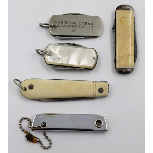 529 - 10 Vintage Commemorative Penknives including Mercedes, Ford, Federal Steam Navigation Co. Etc