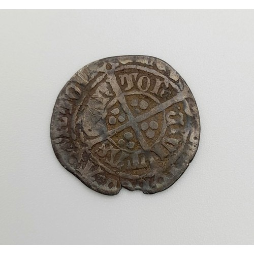 286 - A Henry VII Silver Hammered HalfGroat Coin. 1485- 1509. Please see photos for conditions. A/F. 1.29g