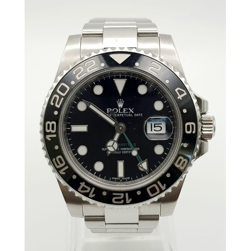 15 - A gents, ROLEX Oyster perpetual, Date, GMT Master II, watch, in very good condition and working orde... 