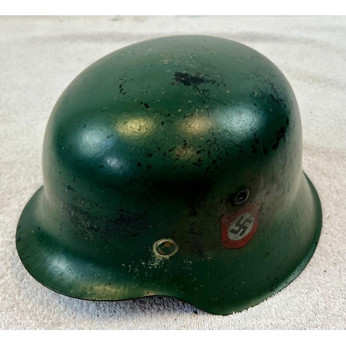 195 - Original German M42 Helmet with Replacement Decals
and Liner.