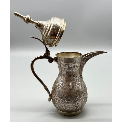 365 - A Vintage Egyptian Silver Coffee Pot. Hallmarks for Cairo - 900 silver purity. Circa 1940s. 23cm tal... 